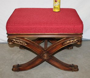 Fancy Ethan Allen Upholstered Stool, 24x18x19'H  (297)