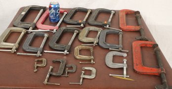 17 Assorted C  Clamps In Carry Bag  (298)