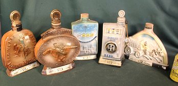 Vintage 5 Beam Collectable Bottles - Harold's, Reno, Pony Express, Wyoming  (298)