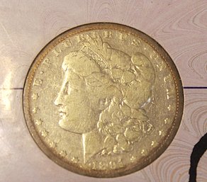 1891(O) Morgan Silver Dollar With COA     (2)