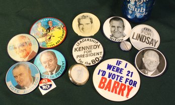 12 Political Pin Back Buttons - (9 Are Motion Vision)  (2)