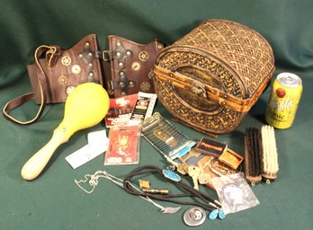 Spirit Stretchy Steam Punk Corset Belt, Wood & Wicker Box, Antique Rattle, More   (301)