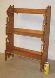Antique Ash Carved And Pressed Shelf, Hanging Or Standing, 3 Shelves, 22x8x30'H   (301)