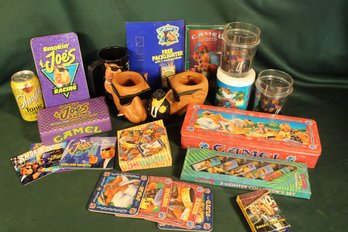 Joe Camel Cigarettes Advertising Items - Coasters, Lighters, Ashtray, Tins, Tumblers, More  (301)