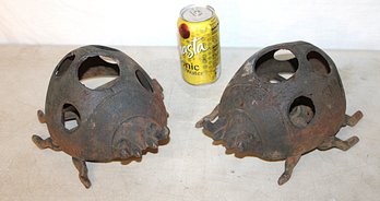 Vintage Iron Lady Bug Yard Art, 10x8x5'H,  One Leg Missing  (302)