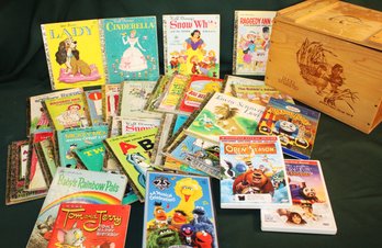 31 Little Golden Books In Decorative Ducks Unlimited Wood Box, 4 Children's CDs, More(305)