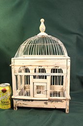 Antique Wood & Metal Bird Cage, 11x8x18'H  (308)