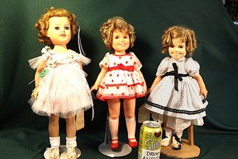 3 Ideal Toy Dolls - One Sleepy Eye Shirley Temple 1957 & 2 Are 1972   (311)