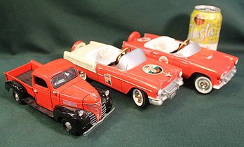 2 Texaco Gear Pedal Car Co. Toy Car Mdels & Dailmer Pick Up Truck   (312)
