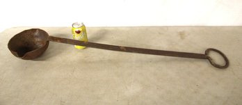 Antique, Very Large Handmade Iron Ladle, 38' Long   (314)