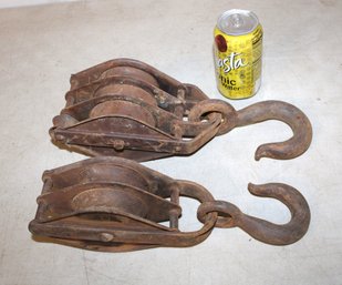 2 Iron Pulleys, #6, 12 & 14' Long  (315)