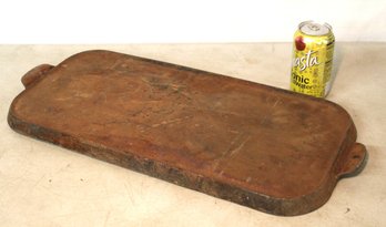 Antique Unmarked Cast Iron Griddle, 22x10'   (318)