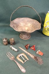Sterling Group:  Basket, Letter Opener/ruler & More Sterling, Net 5.68ozt   (318)