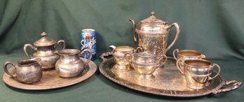 Silver Plate Tea Pots , Trays, Sugars, Creamers  (319)