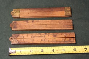 Antique  3 Folding Rulers,( 2 Boxwood) (31)