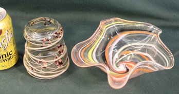2 Pcs. Hand Blown Glass By J. Drumm   (321)