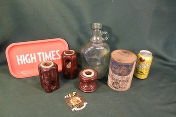 3 Ceramic Insulators, Tin, High Times Tray, More  (323)