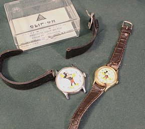 Vintage 2 Disney Mickey Mouse Watches   (325)