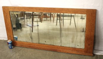 Oak Framed Beveled Glass  Mirror, 47x23'  (327)