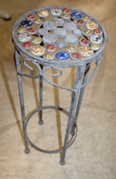Metal Fern Stand W/Polished Rocks On Top, 22'H   (327)