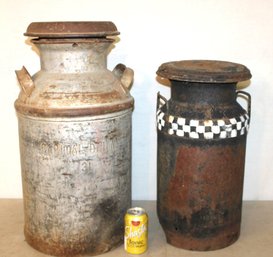 2 Antique Milk Cans, 5 & 10 Gallons, 20 & 25'H (328)