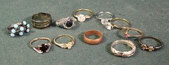 Vintage Costume Jewelry Group Of 12 Rings   (328)