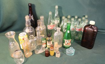 Group Of Misc. Bottles Including Coca Cola, Inkwell, Medicinal, Etc.   (329)