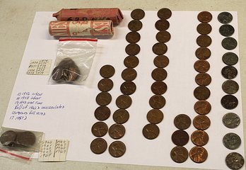 Assorted US Wheat Pennies, 1943-1979   (329)