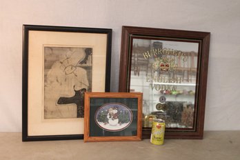 3 Frames -burrough's English Vodka Mirrored Ad 19x22, Christmas 11x10', Untitled  By Jeannie Fine  (333)