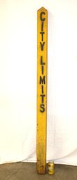 Vintage Wood City Limits/County Sign, 64'H