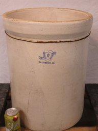 Large 12 Gallon Stoneware Crock, Panama Pottery, Hairline Crack On Inside & Outside, 15x20'H   (349)