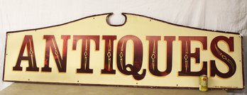 Colorful Hand Painted Wooden 'ANTIQUES' Sign, 82x26'H   (351)