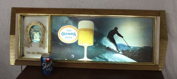 Vintage Electric Olympia Beer Lighted Sign, Working, 42x15'H    (353)