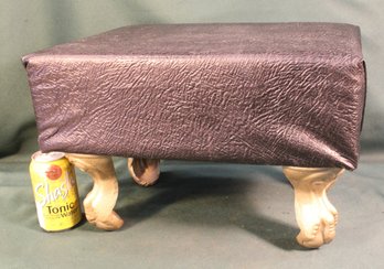 Foot Stool With 4 Cast Iron Claw Feet (from An Antique Bathtub), 17x11x11'H   (355)
