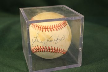 Signed Sandy Koufax Baseball In Case  (355)
