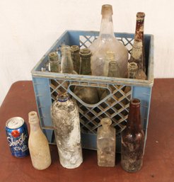 Box Lot  Of 15 Dirty Old Bottles  (358)