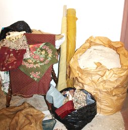 Upholstery Material, Burlap, Seat Covers, Scraps & Cotton Batting   (362)