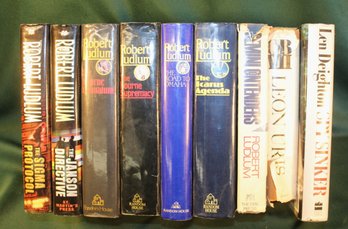9 Books - Robert Ludlum, Len Deighton, Leon Uris, Mostly 1st Editions  (364)
