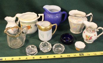 Antique 5 Salt Cellars & 7 Antique  Creamers  (367)