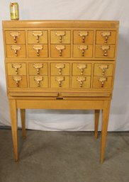 Antique  20 Drawer 3x5' Oak Library File Cabinet In 4 Stacking Sections, Gaylord Bros, 33x17x50'  (371)