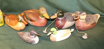 6 Duck Figures -  One By Jim Hill, Canyonville, Oregon & 2 Wilderness Collection  (374)