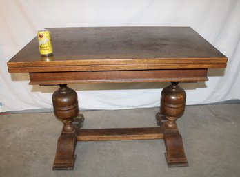 Antique Oak Refractory Table, W/two 16' Pull Out Leaves, 43x31x29'H  (374)