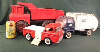 2 Tonka Toy Trucks & Strutco Pick Up  Toy Truck, 10,15 &19' Long   (378)