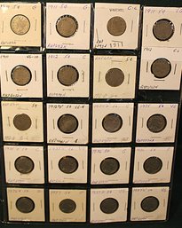 Group Of 10 V Nickels- 1911-1912 & 10 Buffalo Nickels - 1934-1937  (37)