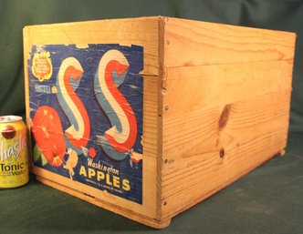 Vintage Washington Apples Wood Crate, 19x12x11'H   (381)