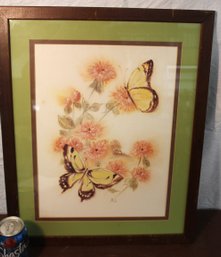 Framed & Double Matted (watercolor?) By Malo, 17x21'H  (387)