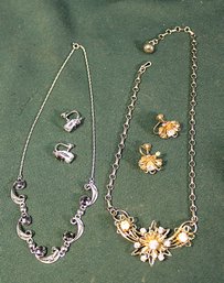 Vintage 2 Necklaces/Earring Sets - 1 Sorrento Sterling .44ozt & 1 Signed Cora     (38)