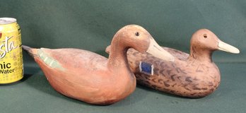 2 Carved Wooden Ducks   (38)
