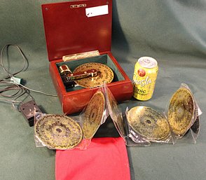 Vintage Electric Music Box W/ 9 Disks, Working   (390)