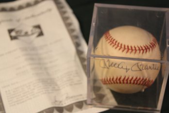 Signed Mickey Mantle Baseball W/COA (Unverified) (391)